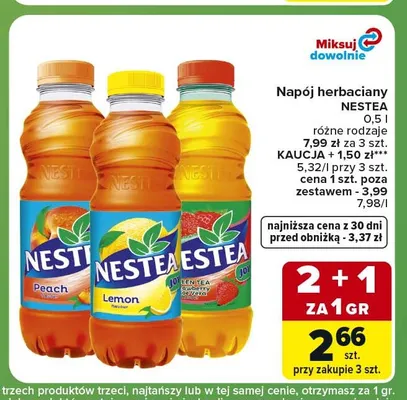 Napój herbaciany Nestea Green Tea Strawberry Aloe Vera promocja w Carrefour Express
