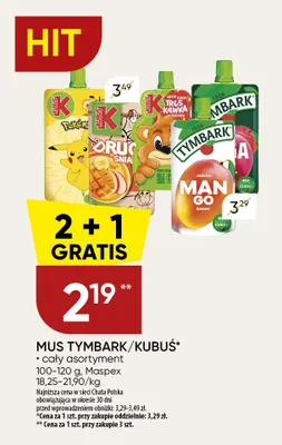 Mus owocowy Kubuś Pokemony promocja w Chata Polska
