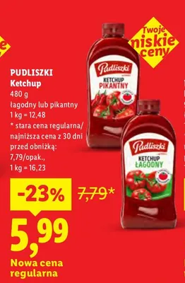 Ketchup pikantny Pudliszki promocja w Lidl