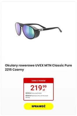 Okulary rowerowe UVEX MTN Classic Pure 2215 Czarny promocja w Media Expert