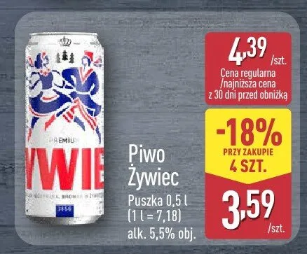 Piwo Żywiec białe promocja w Aldi