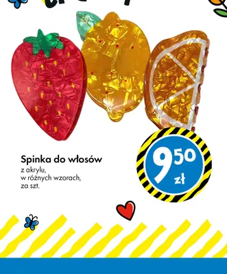 Spinki do włosów z akrylu cytryna promocja w Tedi