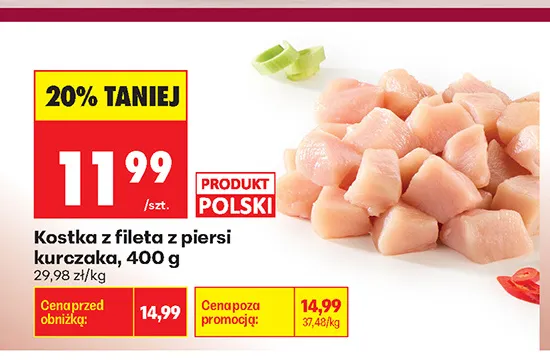 Kostka z fileta z piersi kurczaka promocja w Biedronka