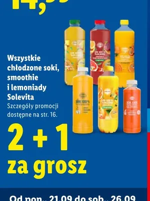 Sok chłodzony Solevita promocja w Lidl