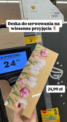 Deska do serwowania bambus kwiaty mix promocja w Biedronka