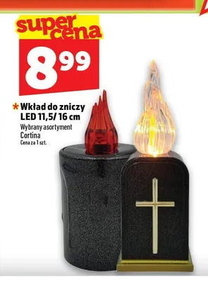 Wkład do zniczy LED Cortina 16 cm promocja w TOPAZ
