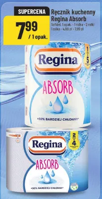 Ręcznik kuchenny Regina Absorb Softiel, Topak, -1 rolka - 2 rolki 1 rolka - 4,00 zł - 7,89 zł promocja w POLOmarket