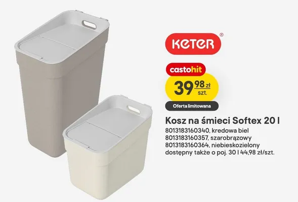 Kosz na śmieci Keter Softex 20l promocja w Castorama