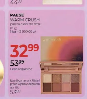 Paleta cieni do oczu Paese Warm Crush promocja w Drogerie Jawa