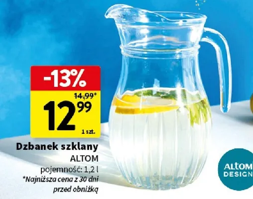 Dzbanek szklany 1szt. promocja w Intermarche