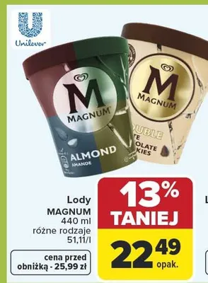 Lody Almond różne rodzaje promocja w Carrefour
