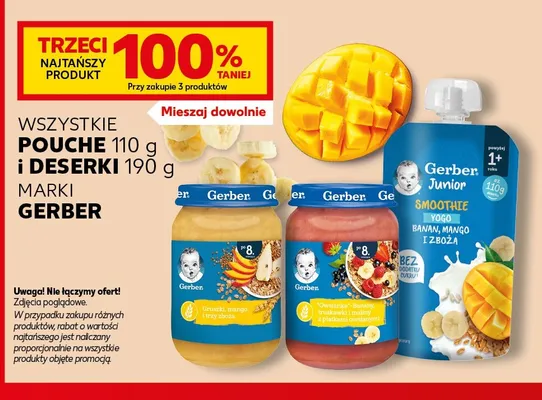 Pouch Smoothie Yogo banan mango i zboża Gerber Junior promocja w Kaufland