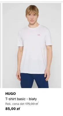 T-shirt basic HUGO biały promocja w Lounge by Zalando