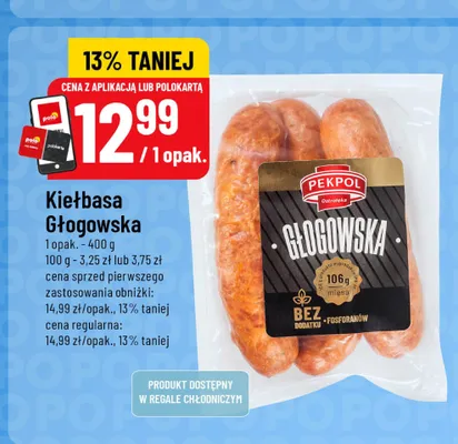 Kiełbasa Głogowska Pekpol promocja w POLOmarket