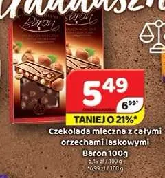 Czekolada mleczna z całymi orzechami laskowymi Baron promocja w Delfin
