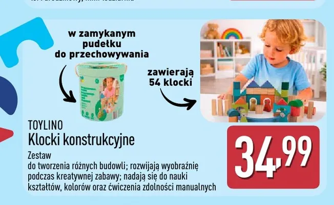 Klocki konstrukcyjne Toylino promocja w Aldi
