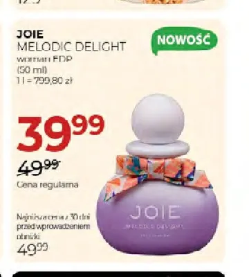 Woda perfumowana Joie Melodic Delight promocja w Drogerie Jawa