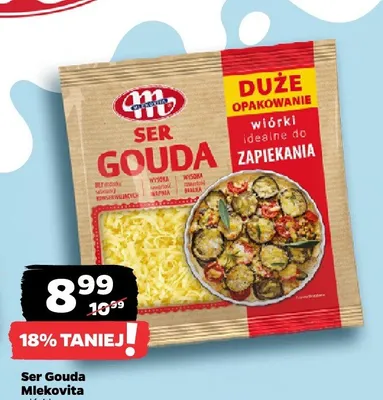 Ser Gouda wiórki Mlekovita promocja w Netto