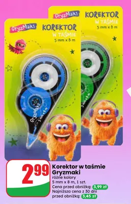 Korektor w taśmie 5mmx8 m Gryzmaki promocja w Dino