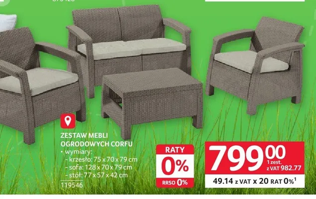 Zestaw mebli ogrodowych Corfu promocja w Selgros