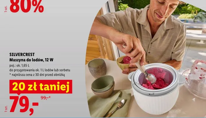 Maszyna do lodów SilverCrest 12W promocja w Lidl