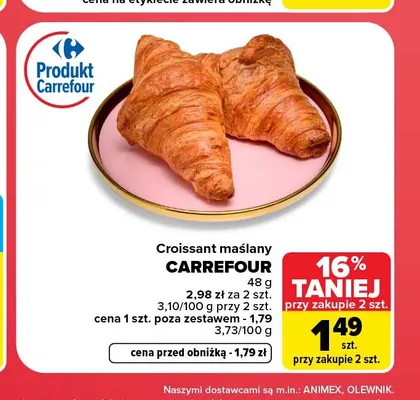 Croissant maślany Carrefour promocja w Carrefour