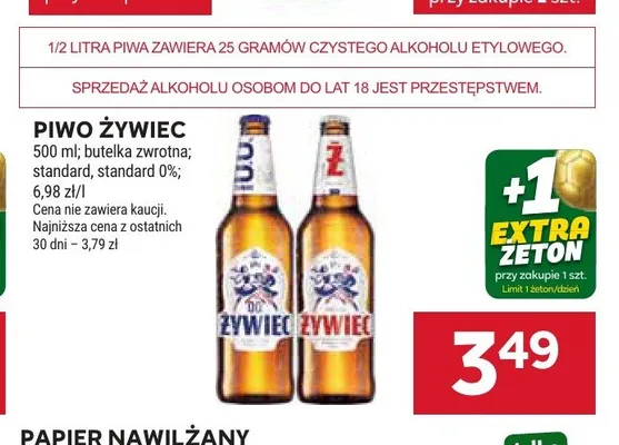 Piwo bezalkoholowe Żywiec Standard promocja w Stokrotka