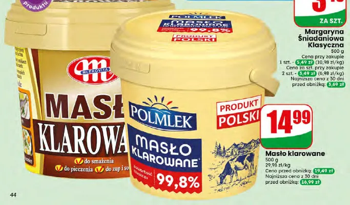 Masło klarowane Polmlek promocja w Dino