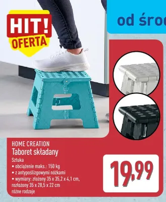 Taboret składany Home Creation promocja w Aldi