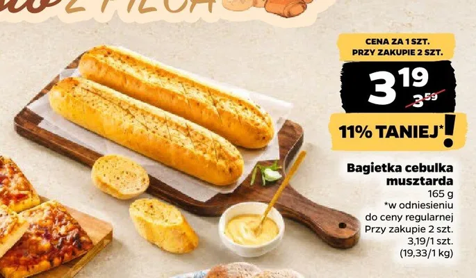 Bagietka cebulka musztarda promocja w Netto