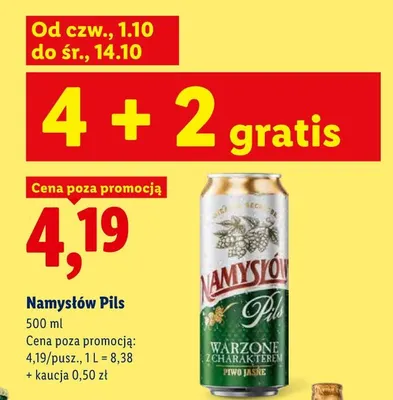 Piwo Namysłów Pils promocja w Lidl
