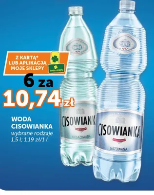 Woda Cisowianka wybrane rodzaje promocja w Euro Sklep