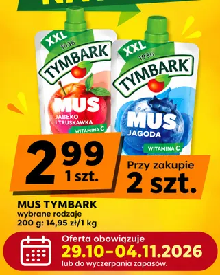 Mus Tymbark jagoda promocja w emma MARKET