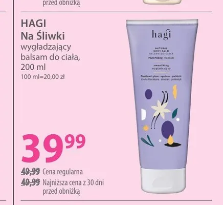Balsam do ciała wygładzający HAGI Na Śliwki promocja w Hebe