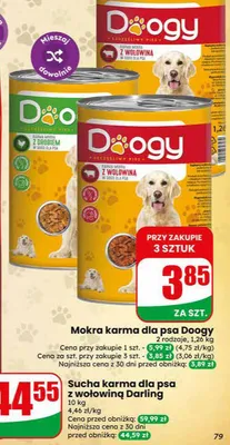 Mokra karma dla psa Doogy z drobiem promocja w Dino