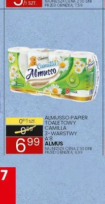 Papier toaletowy Almusso Camilla 3-warstwowy promocja w Wafelek