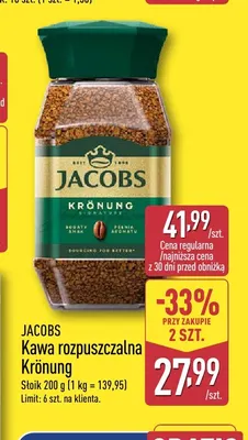 Kawa rozpuszczalna Krönung Jacobs promocja w Aldi