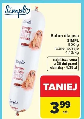 Baton dla psa Simpl 900g promocja w Carrefour