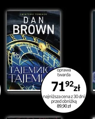 Książka Tajemnica tajemnic Dan Brown oprawa twarda promocja w Empik