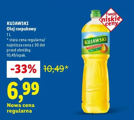 Olej rzepakowy Kujawski promocja w Lidl