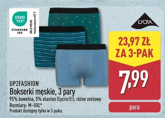 Bokserki męskie UP2FASHION promocja w Aldi