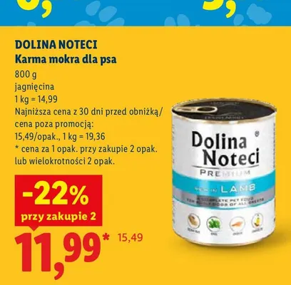 Karma mokra dla psa Dolina Noteci Premium jagnięcina promocja w Lidl