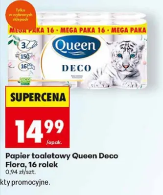 Papier toaletowy Queen Deco Flora promocja w Biedronka