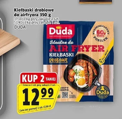 Kiełbaski drobiowe do airfryera Duda promocja w Prim Market