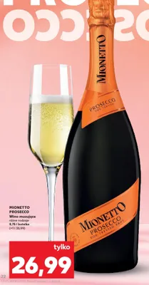 Wino musujące różne rodzaje Prosecco DOC Brut promocja w Kaufland