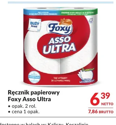 Ręcznik papierowy Foxy Asso Ultra 2-pak promocja w Makro
