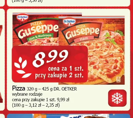 Pizza Guseppe Ham Dr. Oetker promocja w CEZAR Delikatesy