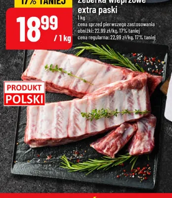 Żeberka wieprzowe paski promocja w POLOmarket