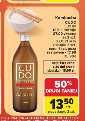 Kombucha Malina & Hibiskus Cudo promocja w Carrefour