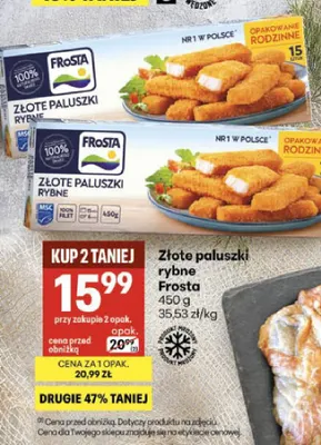 Złote paluszki rybne Frosta promocja w Delikatesy Centrum